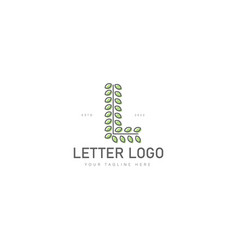 Letter L With Leaf Line Logo Design Icon