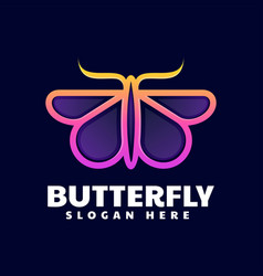 Logo Butterfly Gradient Line Art Style