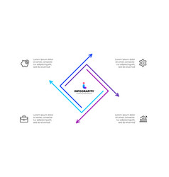 Outline Rhombus Infographic Cycle Diagram