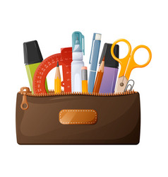 Pencil Case With Stationery For Use By Pupils