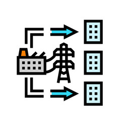 Power Distribution Electric Grid Color Icon