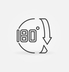 180 Degree Concept Icon In Outline Style