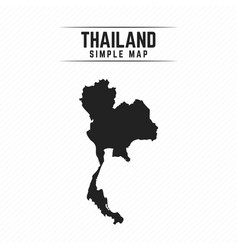 Simple Black Map Of Thailand Isolated On White