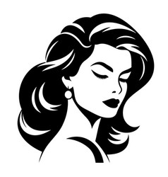 Women Short Hair Style Icon Logo