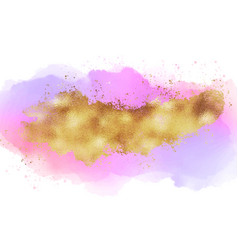 Abstract Watercolour Background With Gold Elements