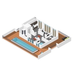 Penthouse Apartment Isometric Icon Set