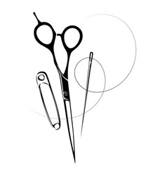 Scissors Needle And Thread Pin Design