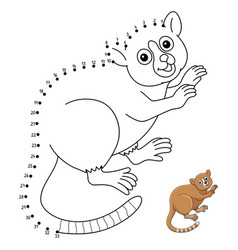 Dot To Mouse Lemur Isolated Coloring Page