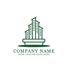 Green Apartment Logo Design Building Exterior