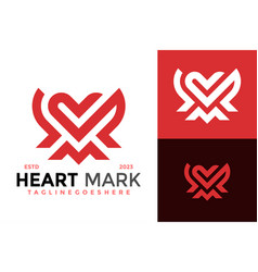 Letter M And S Heart Logo Design Symbol Icon