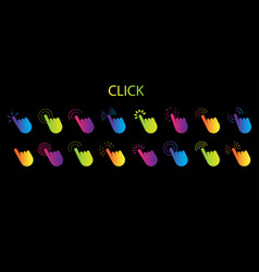 Colored Cursors Fingers Set Computer Design