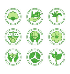 Green Icon Set For Organic Product Packaging