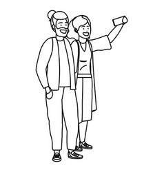 Millennial Couple Smartphone Taking Selfie Black