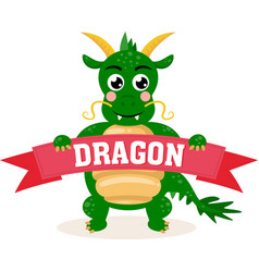 Chinese Zodiac Dragon Holding A Ribbon Banner