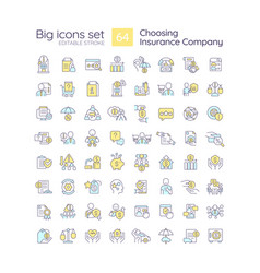 Choosing Insurance Company Rgb Color Icons Set