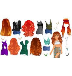 Fiery Redhead Hairstyle Paper Doll