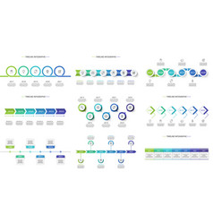 Timeline Set With 5 6 7 Elements Infographic