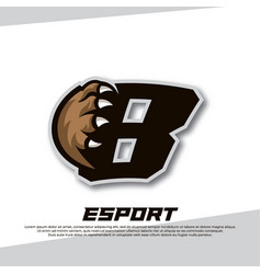 Claw Esport Logo Letter B Tiger Esport Logo Bear