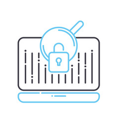 Data Breach Line Icon Outline Symbol