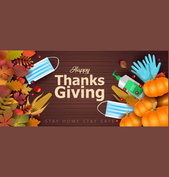 Happy Thanksgiving Greeting Design With Pumpkin