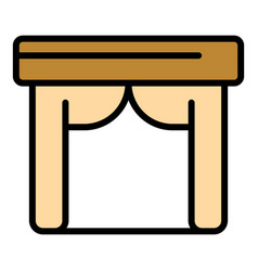 Kid Wood Table Icon Color Outline