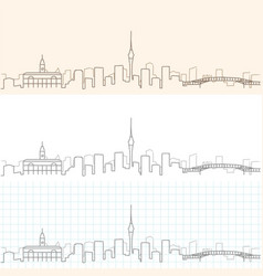 Auckland Hand Drawn Skyline