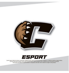 Claw Esport Logo Letter C Tiger Esport Logo Bear