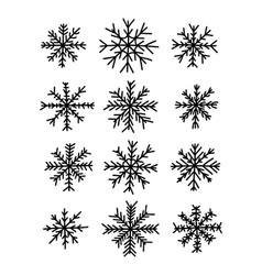 Doodle Snowflakes Set