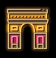 Gate Arch Saint Denis Neon Glow Icon