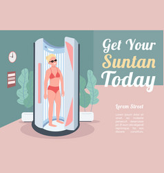 Get Your Suntan Today Banner Flat Template