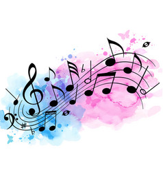 Music Background With Notes And Watercolor Texture