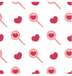 Seamless Pattern Magnifying Glass With Heart