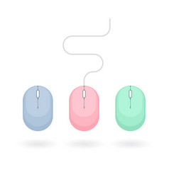 Set Pastel Colored Computer Mice Isolated