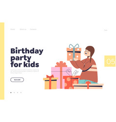 Birthday Party For Kids Concept Of Landing Page