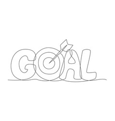 Goal One Line Drawing Concept For Success