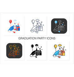 Graduation Party Icons Set