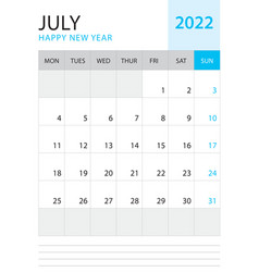 July 2022-calendar 2022 Template