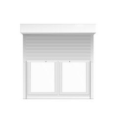 Window With Rolling Blinds Or Curtains Realistic