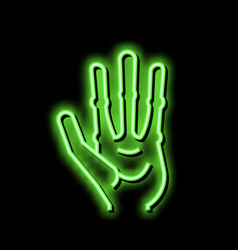 Alien Hand With Four Fingers Neon Glow Icon