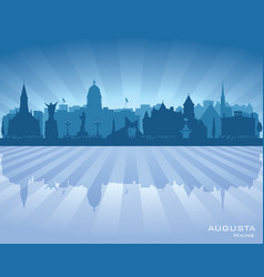 Augusta Maine City Skyline Silhouette