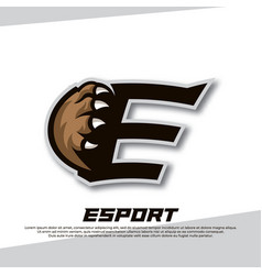 Claw Esport Logo Letter E Tiger Esport Logo Bear