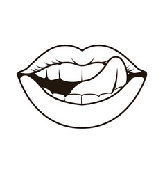 Sensuality Mouth Monochrome Pop Art