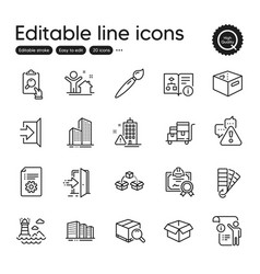 Set Of Industrial Outline Icons Contains Icons