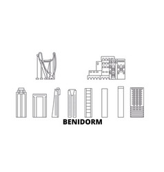 Spain Benidorm Line Travel Skyline Set