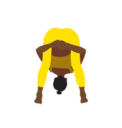 African American Lady In Yellow Track Suit Yoga