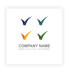 Business Success People Or Letter V Check Logo