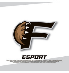 Claw Esport Logo Letter F Tiger Esport Logo Bear