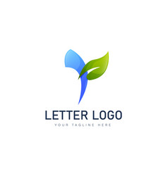 Letter Y With Leaf Logo Design Icon