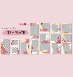 Social Media Template Instagram Post Frames Gold