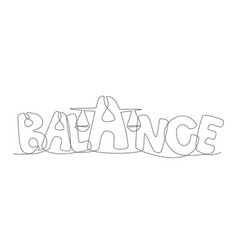 Balance One Line Drawing On White Background